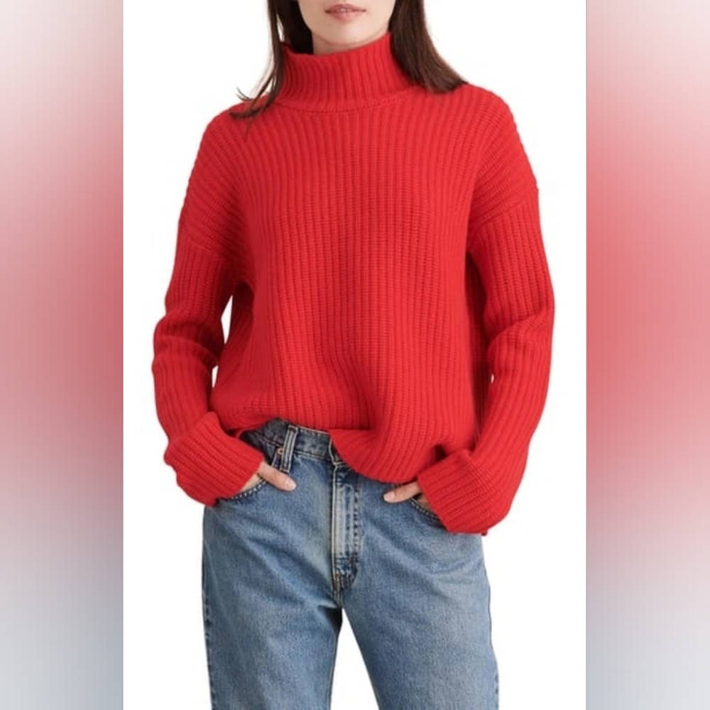 Alex Mill Seattle Merino Wool & Cashmere Sweater In Red.